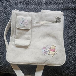 Winnie the Pooh Beige and White Messenger Tote Bag